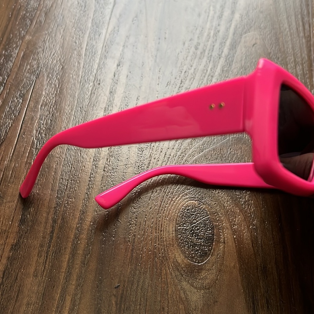 Trendy Pink Rectangular Sunglasses - image 5